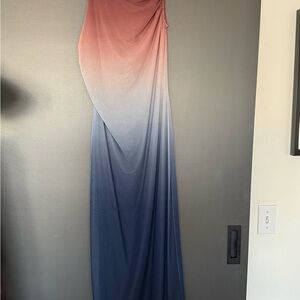 Commense Pink and Blue Ombre Midi Dress